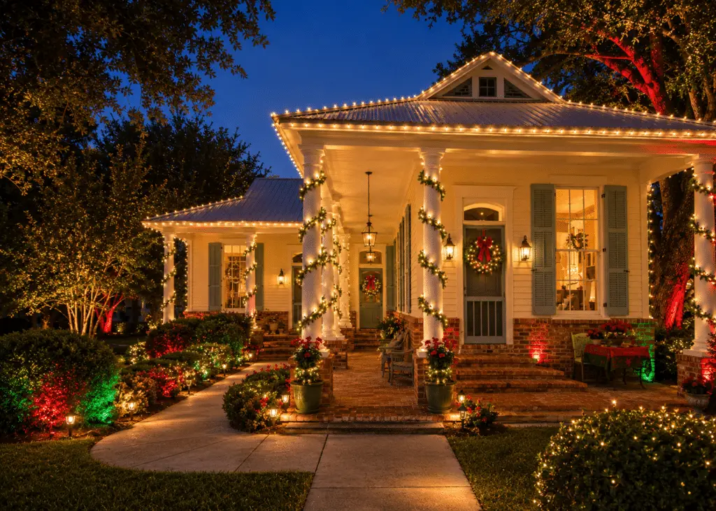 Bay St Louis Home Red and Green Christmas Lights by BTL