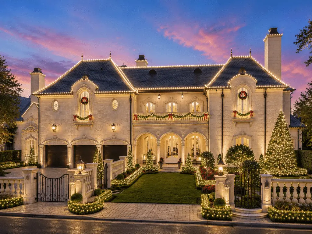 Professional Christmas light installation on a Ponchatoula, LA home by Be The Light Decor