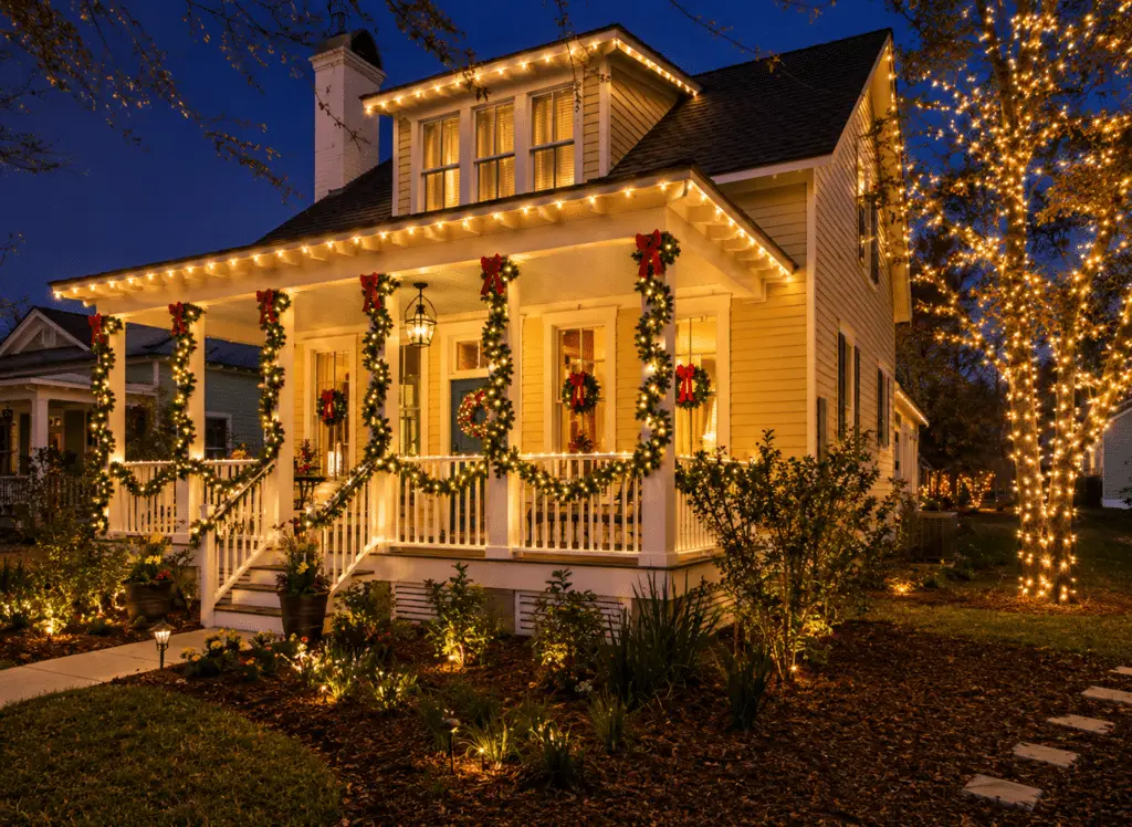 Custom Christmas light display on a Gulfport, Mississippi home