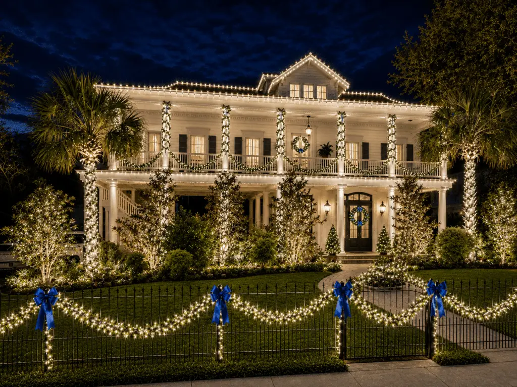 Mandeville Blue and White Christmas Lights